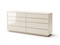 Commode - panneaux de bois - 165 x 45 x 82 cm - blanc cassé - style moderne