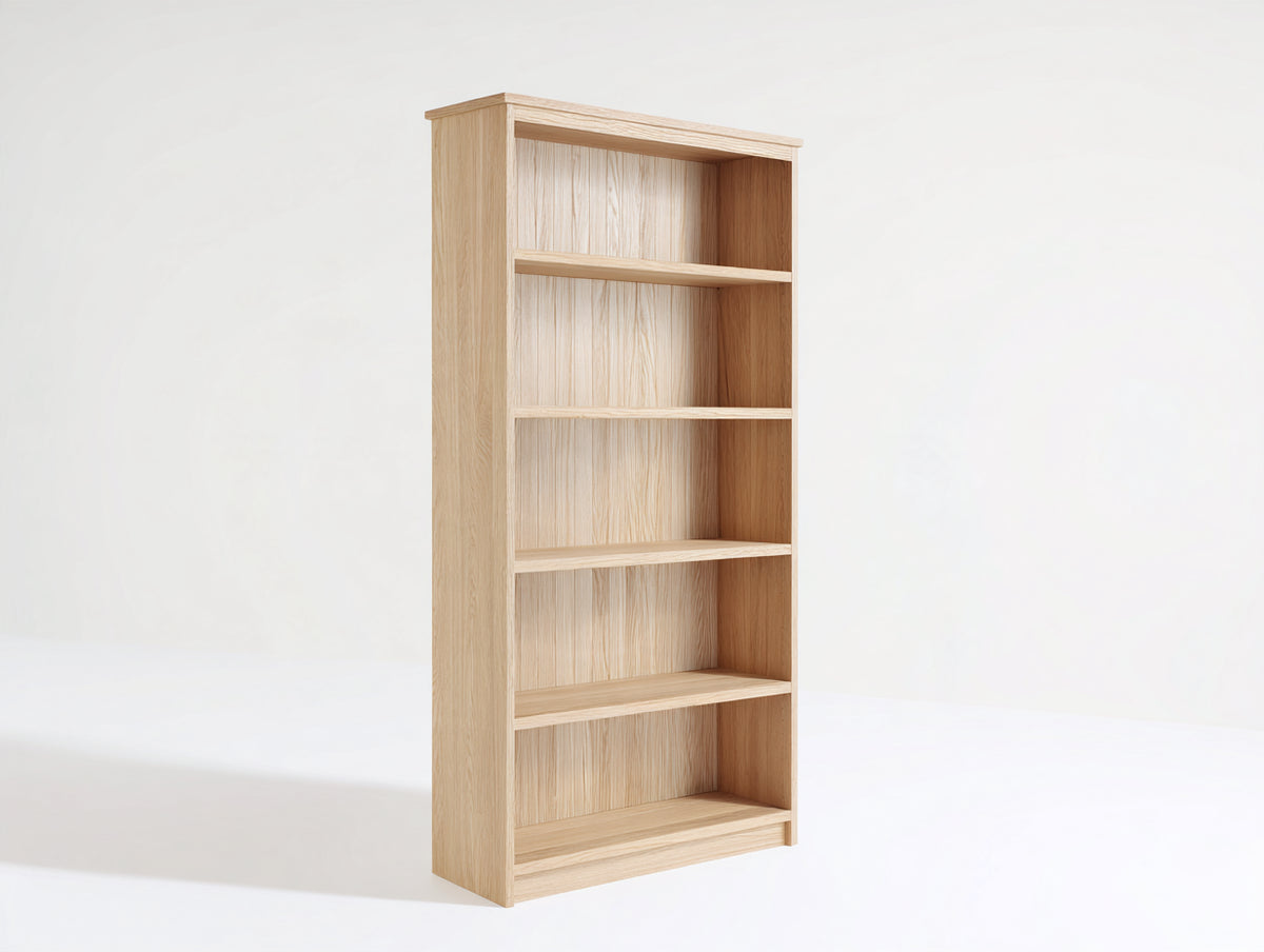Bibliothèque - bois-panneaux - 85 x 30 x 180 cm - bois clair - style classique moderne