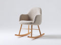Fauteuil à bascule - tissu bouclé-bois - 81 x 77 x 99 cm - crème-bois naturel - design moderne à dossier haut