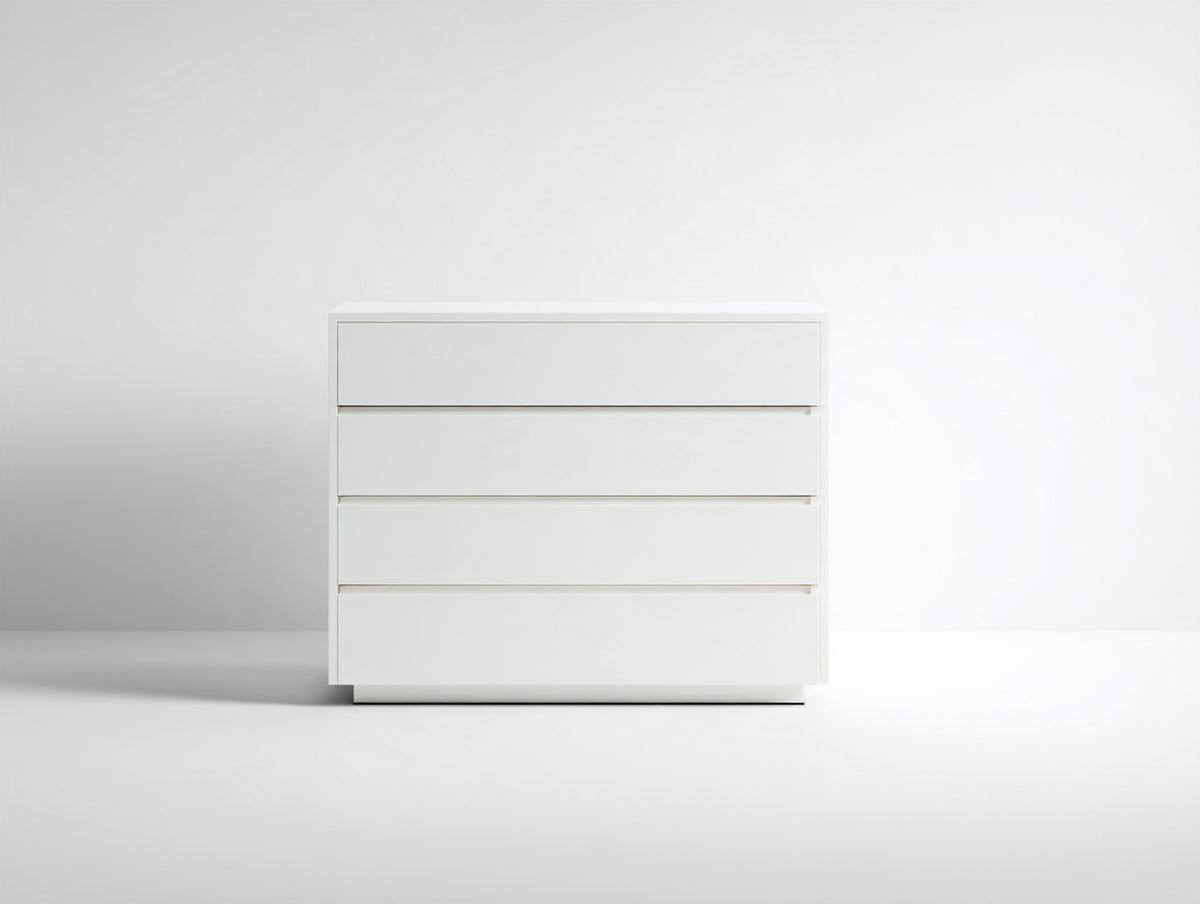 Commode - panneaux de bois - 80 x 40 x 90 cm - blanc - style minimaliste