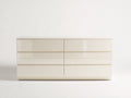 Commode - panneaux de bois - 160 x 45 x 80 cm - blanc cassé - style contemporain