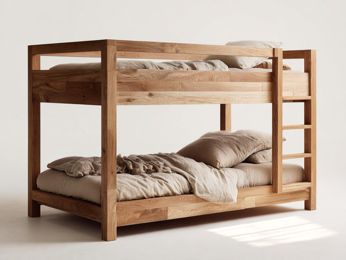 Lits superposés - bois massif - 210 x 110 x 178 cm - naturel-brun clair - style contemporain naturel