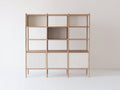 Bibliothèque - bois-panneaux - 180 x 40 x 190 cm - blanc-bois clair - style moderne