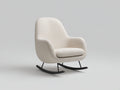 Fauteuil à bascule - tissu bouclé-métal - 78 x 82 x 96 cm - crème-noir - design moderne