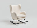 Fauteuil à bascule - tissu bouclé-métal - 90 x 80 x 105 cm - crème-noir - design contemporain à dossier haut