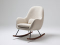 Fauteuil à bascule - tissu bouclé-métal-bois - 88 x 83 x 104 cm - crème-noir-bois foncé - design moderne enveloppant